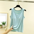 thumbnail image 2 of Seductiva Women's Fit Casual Flowy Tank Tops Women Y2K Sleeveless Striped Spaghetti Strap Crop Tank Backless Slim Fit Aesthetic Going Out Tops Women with Chest Cushion Tank Summer Sleeveless Tops, 2 of 7