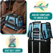 PetAmi Airline Approved Pet Carrier for Cat, Soft Sided Dog Carrier for Small Dogs, Cat Travel Supplies Accessories for Indoor Cats, Ventilated Pet Carrying Bag Medium Large Kitten Puppy, Small Blue