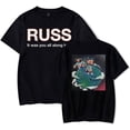 thumbnail image 3 of Russ It was You All Along Tour T-shirt black and white XS-3XL casual round neck short sleeved T-shirt, 3 of 3