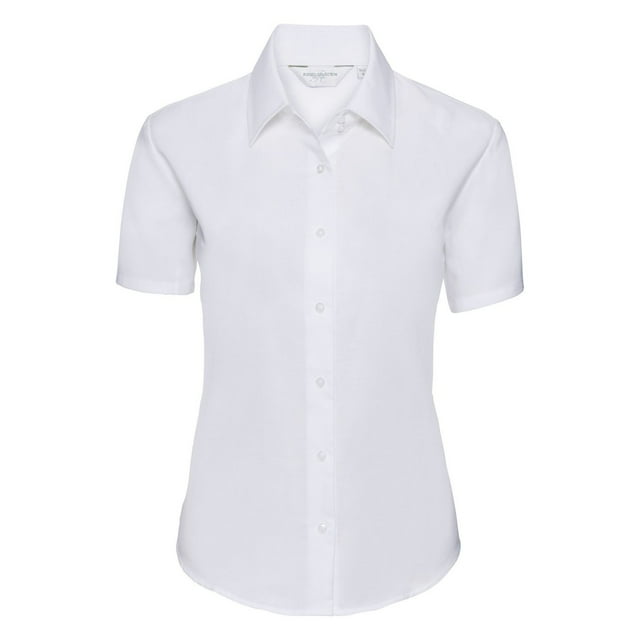 Russell Collection Chemise Oxford à Manches Courtes pour Femmes/femmes Entretien Facile