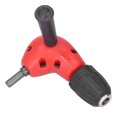 thumbnail image 2 of ESTINK Right Angle Drill Adapter,90 Degree Chuck Adapter,90 Degree Right Angle Drill Adapter 3 Jaw Chuck Right Angle Bend Extension Attachment Repair Tool, 2 of 8