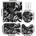 thumbnail image 3 of Bathroom Sets 4 Pieces Shower Curtain 71x71 Inches with Non-Slip Absorbent Rugs Toilet Cover U Mat Marble Pattern 12 Hooks Black, 3 of 6