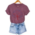 thumbnail image 7 of Vetsdori Womens Red White and Blue Shirts Fourth of July USA Years Anniversary Pullover Short Sleeve Graphic Casual American Flag,Fashion Independence Day Blouses for Women Summer, 7 of 7