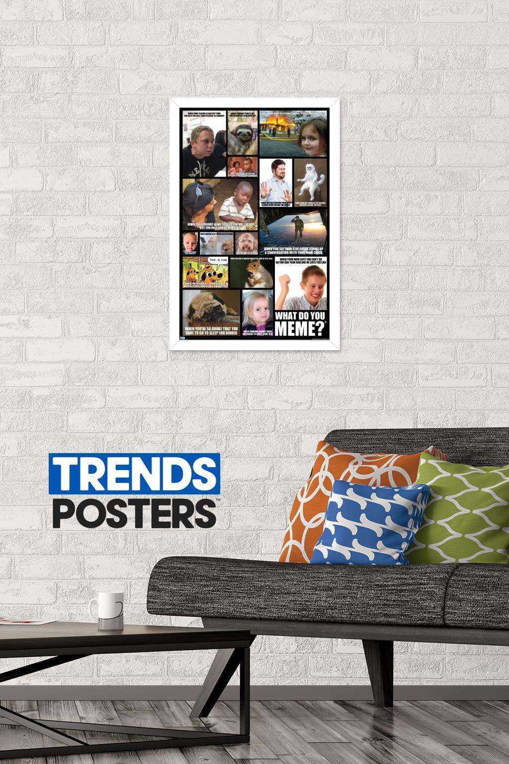 What Do You Meme - Grid Wall Poster, 14.725" x 22.375", Framed