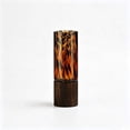 thumbnail image 2 of Tortoiseshell Glass Vase with Wood Base, Brown Leopard Print Decorative Vase for Dried Flowers, Fall Table Centerpiece Decor for Home Living Room Shelf, 2 of 8