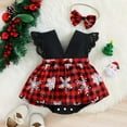 thumbnail image 2 of Odeerbi Christmas Dresses For Girls Toddler Baby Kids Cartoon Print Romper Backless Dress Outfits Black, 2 of 9