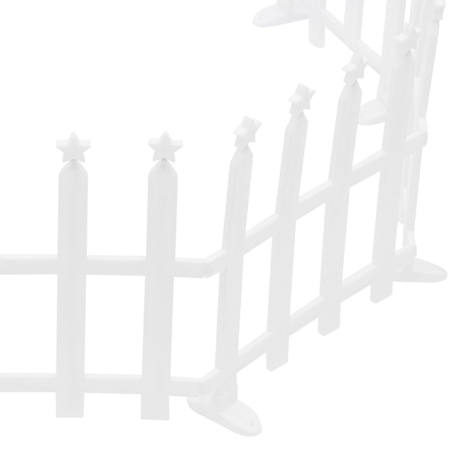 ToppiJoy 10 Pack LED Lighted Garden Fence, Christmas Tree Fence Lights, Decorative Lighted Fence for Landscape Patio Yard Pet Barrier