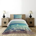 thumbnail image 3 of Ambesonne Tree Quilted Coverlet 2 Pcs, Ocean Seychelles, Twin Size, Turquoise Sky Blue Umber, 3 of 4
