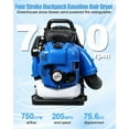 thumbnail image 3 of Leaf Blower, Gas Blower, Gas Leaf Blower for Lawn Care, 2 Stroke Engine 900CFM Air Volume Tank Leaf Blower 75.6CC Gas Powered Backpack Snow Blower, 3 of 10