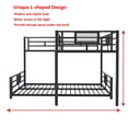 thumbnail image 6 of Bellemave Twin over Full Size Bunk Bed L-shaped Metal Low Bunk Bed with Guardrails and Ladder Junior Floor Bunk Bed Frame  (Black), 6 of 10