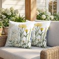 thumbnail image 3 of 26x26 Pillow Covers Set of 2, Yellow Spring Floral Square Throw Pillow Covers for Couch/Sofa/Living Room, Summer Botanical Flowers Decorative Soft Pillowcases for Couch Throw Pillows, 3 of 9