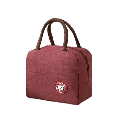 

Cooler Bags Waterproof Portable Zipper Thermal High Capacity Lunch Bag For Women Convenient Lunch Box Tote Food Bags-Red