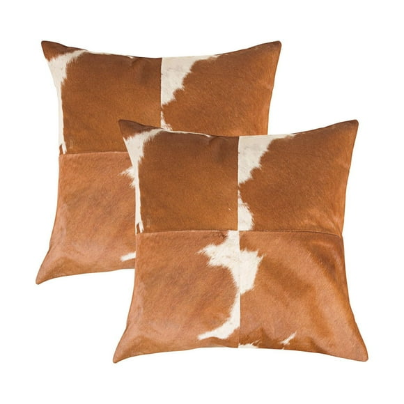 COUSSINS TORINO QUATTRO EN PEAU DE VACHE 18"X18" 2 PQT