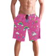 thumbnail image 4 of Dailycode Men's Quick Dry Swim Trunks Beach Shorts Casual Summer Board Shorts with Pockets, Rainbow Cloud Heard Flower Star, 4 of 8