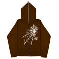 thumbnail image 4 of Sudaderas informales con telaraña Y2k oscura europea y americana para hombres y mujeres sudaderas con capucha pareja gótica Harajuku sudadera con cremallera de gran tamaño, 4 of 4