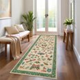 thumbnail image 3 of FairOnly 2.5'x10'Modern Machine Washable Runner Rug- Grass And Warblers Non Slip Stain Resistant Foldable Rugs for Bedroom Dining Room Kitchen,Khaki Green, 3 of 7