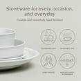 thumbnail image 2 of over&back Rim Dinnerware Set - Stoneware Dishes - Comes with 4 Dinner Plates, Salad Plates, Cereal Bowls, and Dinner Bowls - 16-Piece All-Occasion Place Settings - Serves Four - Semi-Matte White, 2 of 9