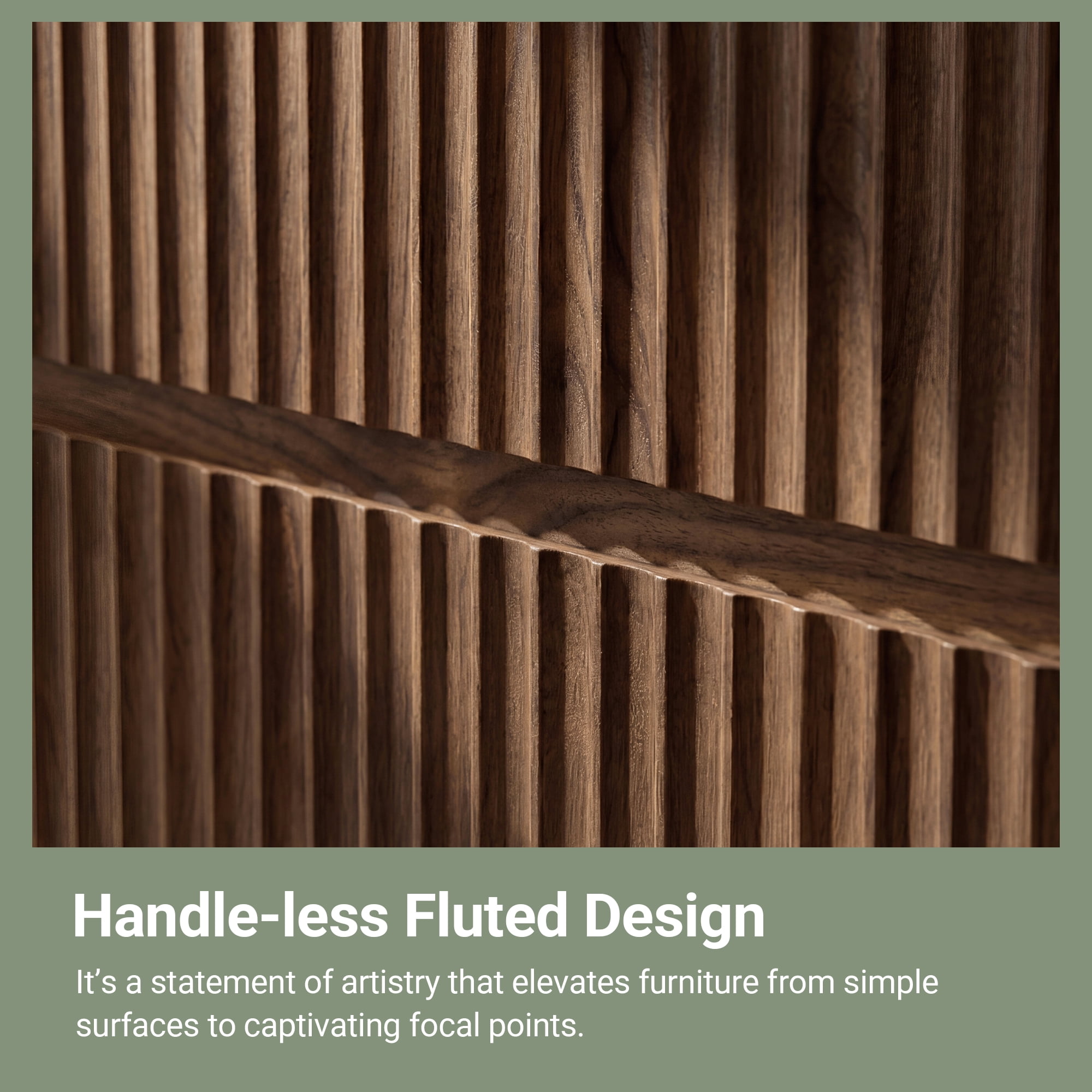 YDN Modern Fluted 6 Drawers Dressers for Bedroom - 47" Wooden Wide Storage Organizer Dresser, Curved Chest of Drawers with 6 Drawers & Anti-Tip for Closet Hallway, Entryway, Living Room,Walnut