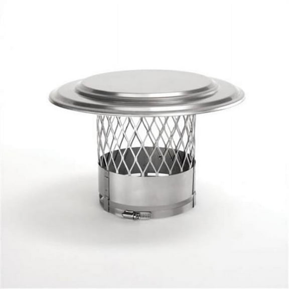 Home Saver 10470 7 in. UltraPro Collarplate Rain Cap with 0.75 in. Mesh - 316 Alloy
