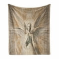 thumbnail image 1 of Retro Soft Flannel Fleece Throw Blanket, Angel Woman in Medieval Site Vintage Style Mythical Design, Cozy Plush for Indoor and Outdoor Use, 70" x 90", Yellow White, by Ambesonne, 1 of 6