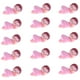 thumbnail image 2 of 24 piezas Mini recién nacido durmiendo bebés muñeca Baby Shower cumpleaños decoración artesanal rosado Colcomx Decoración de la tabla del favor de partido, 2 of 8
