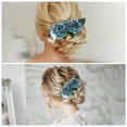 thumbnail image 4 of Unique Bargains 1 Pc Women's Styling Simulated Flowers Hair Clips Comb for Parties Blue Polyester Fabric Iron, 4 of 4
