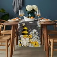 thumbnail image 2 of Daisy Floral Table Runner - 36 Inch Long, Kitchen Dining Table Runner Dresser Scarves, Vintage Watercolor Bee Gnomes Flowers Farmhouse Decor for Coffee Tables Wedding Party Banquet, 2 of 8