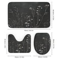 thumbnail image 3 of Black White Wildflowers 4 Pcs Shower Curtain Sets Rug Toilet Lid Cover And Non-Slip U Shape Mat Black And White Herb Plants Waterproof Shower Curtain for Bathroom Decor Set, 3 of 8