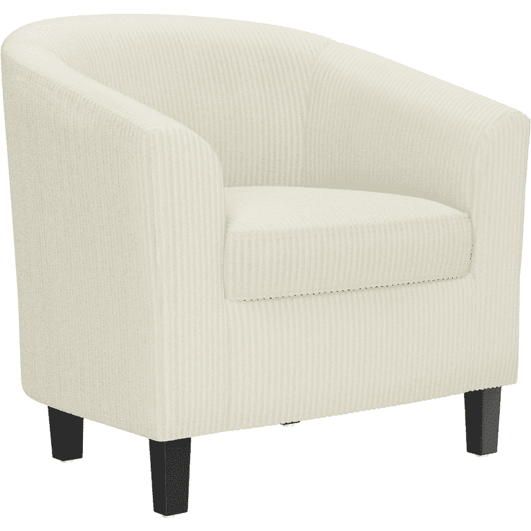 Yaheetech Corduroy Fabric Barrel Chair, Beige photo 1