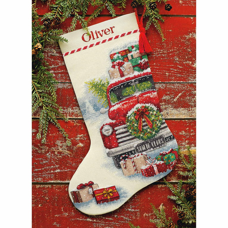 Dimensions Counted Cross Stitch Stocking Kit | Santa's Truck