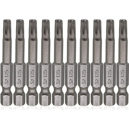 

GLFILL 10Pcs Alloy Steel 50Mm Long Torx Screwdriver Bit 6.35Mm Hexagon Handle T25