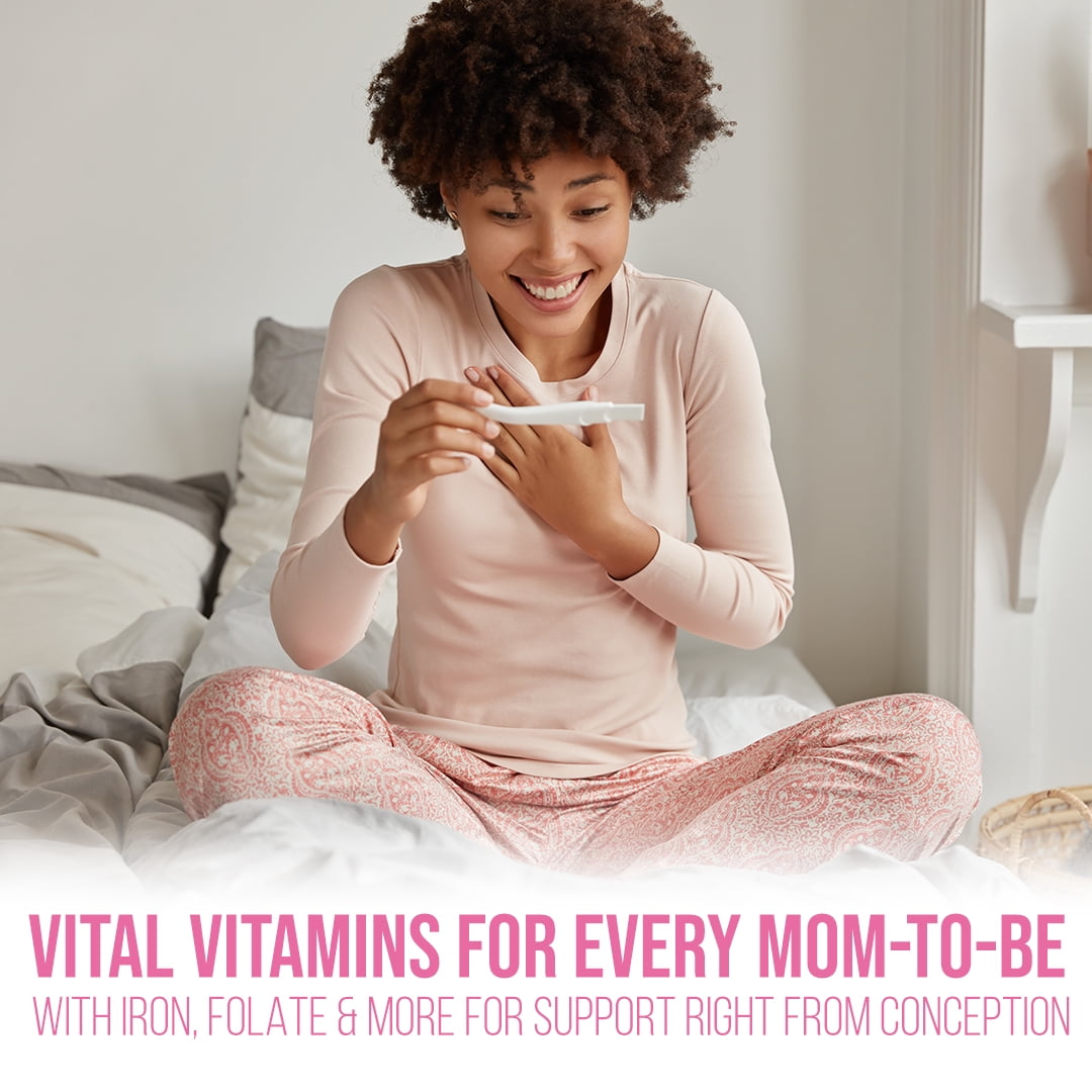 GoBiotix Prenatal Vitamins for Women with Iron, Calcium, Folate & Vitamin D2, 90 Capsules, Pregnancy Support