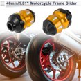 thumbnail image 2 of 15mm Motorcycle Slider Frame Aluminum Alloy Plastic Wheel Fairing Protection Crash Pad Protector Guard 46mm 74mm Gold Tone 2 Pcs, 2 of 7