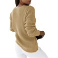 thumbnail image 5 of Apepal Sweaters for Women Women's Sweater Casual Long Sleeve V Neck Solid Loose Chunky Knit Pullover Tops Fall Sweaters for Women Khaki XL, 5 of 6