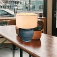 thumbnail image 5 of FSLiving Rustic Terracotta Ceramic Pot Table Lamp Rechargeable Battery Operated RGB Bulb by Remote, Wireless Timer 15 Color Temperature Beige Dome Fabric Shade Farmhouse Bedside Lamps, Boho Blue, 5 of 7