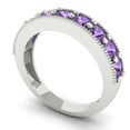 thumbnail image 2 of 0.81 ctw Wedding Band for Women - 18K White Gold Simulated Alexandrite Stackable Eternity Ring, 2 of 6