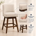thumbnail image 6 of SESSLIFE Beige Bar Stools with Back Set of 2, 26" Counter Height Swivel Bar Stools, Upholstered Farmhouse Counter Stools with Solid Wood Legs, Bar Chairs for Kitchen Island & Home, 6 of 11