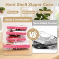 thumbnail image 2 of 4 Pack Clear Zipper Pouches, Hard Shell Cosmetic Makeup Organizer Bags, Travel Toiletry and Diaper Bag Organizers, Toy Storage Cases, Pink, M+3S, 2 of 6