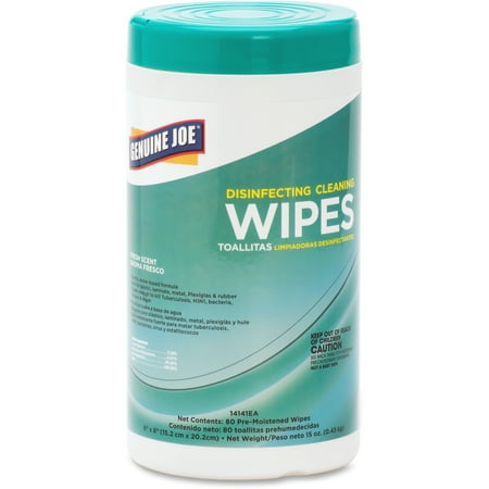 Genuine Joe Fresh Scent Disinfecting Cleaning Wipes, White, 80 / Each (Quantity)