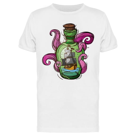 Pirate Frigate In A Glass Bottle T-Shirt Men -Image by Shutterstock, Male x-Large
