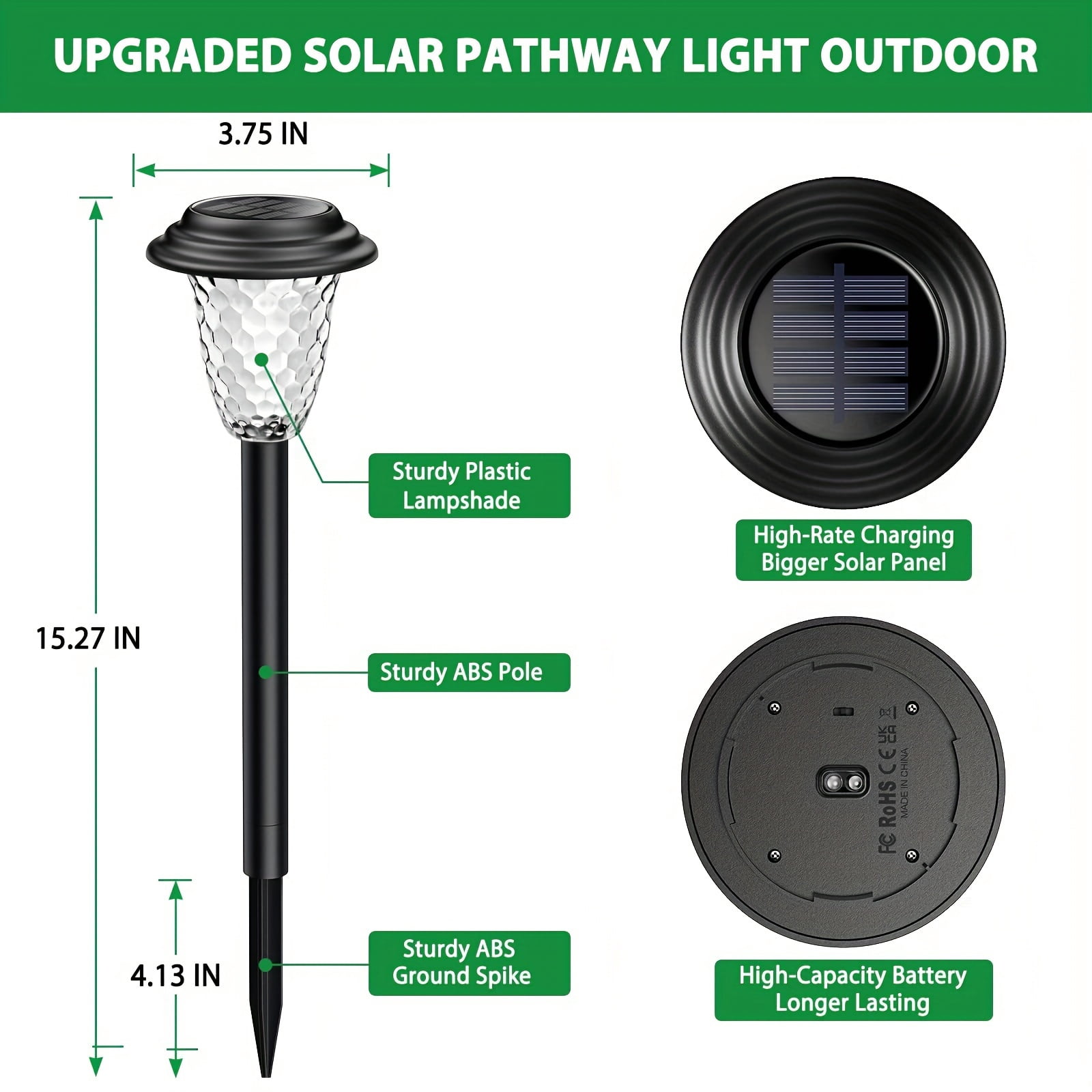 MIMQO Solar Pathway Lights Decorative Color Changing LED Warm White 10 Pack