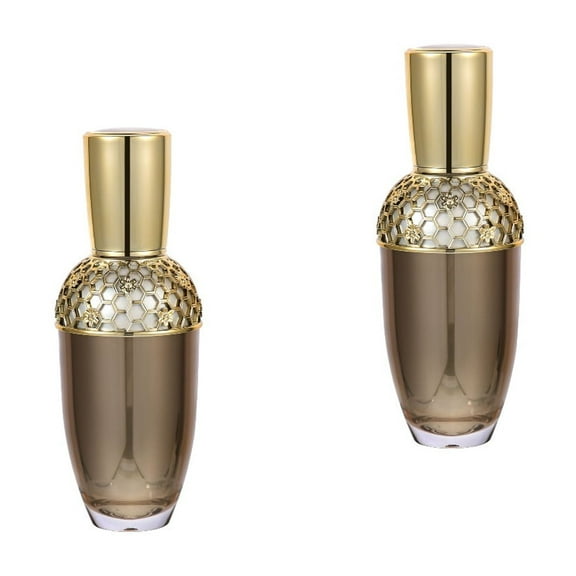 2 Pack Foundation Bottle Pump Empty Glass Travel Shampoo Lotion