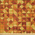 thumbnail image 2 of Ambesonne Warm Tone Fabric by the Yard Microfiber, Triangles and Squares Art, 1 Yard, Paprika and Burnt Orange, 2 of 2