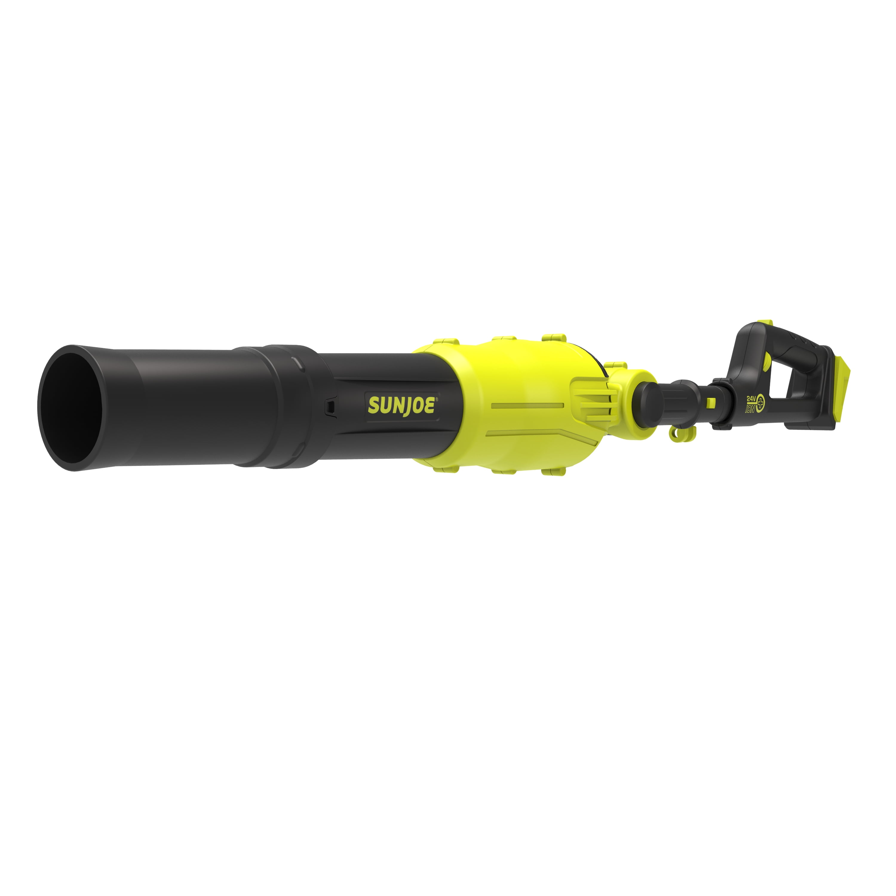 Sun Joe 24V Cordless Handheld Pole Leaf Blower, 78 MPH, 210 CFM, 7 Speed Settings, 8 Ft Reach, 2.0-Ah Battery + Charger