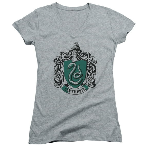 Trevco  Harry Potter & Slytherine Crest-Junior V-Neck T-Shirt, Athletic Heather - Medium