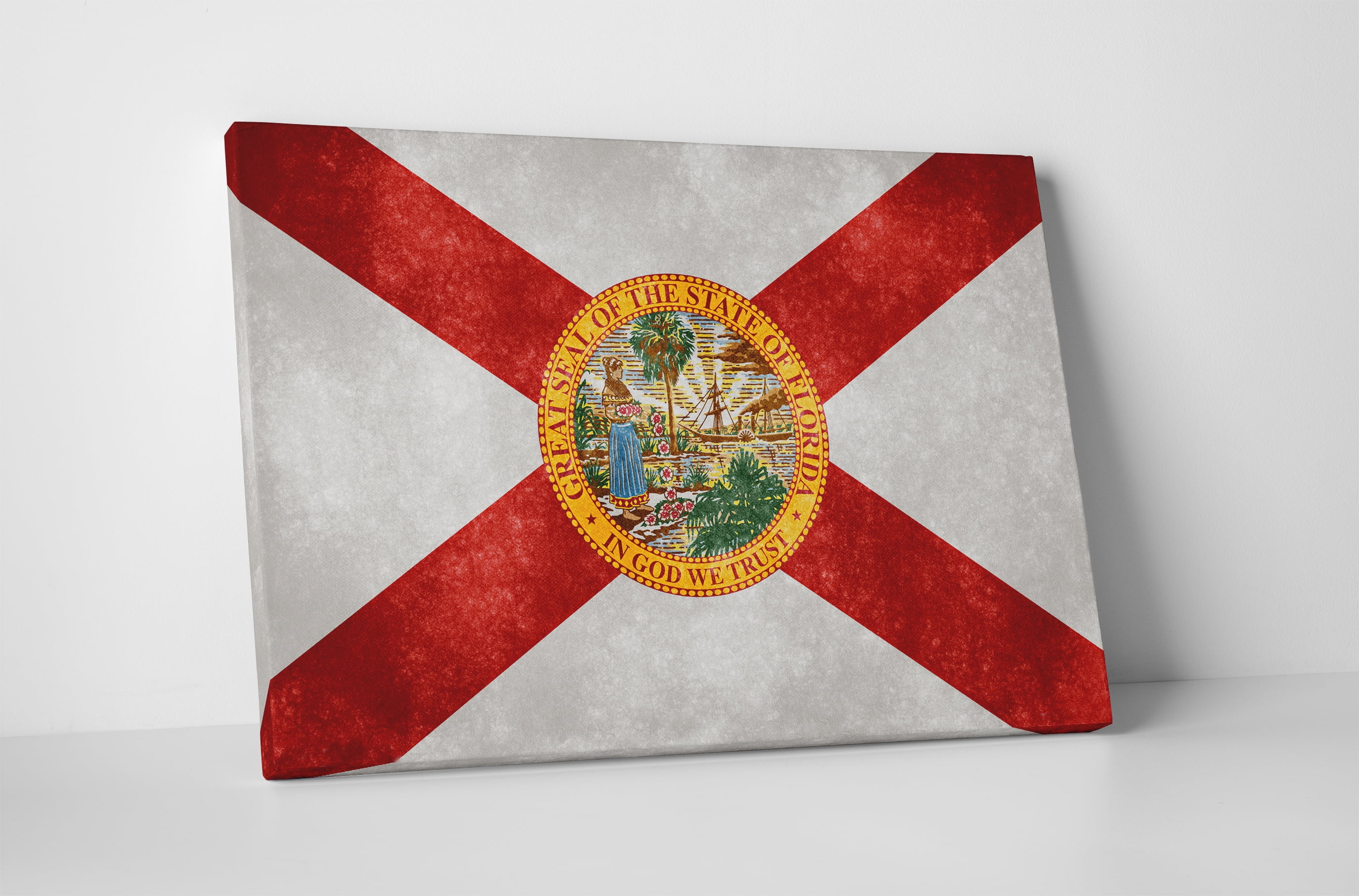 Vintage Florida State Flag Gallery Wrapped Canvas Wall Art (45" x 30