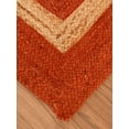 thumbnail image 4 of Rugsotic Carpets Hand Woven Jute 4'x4' Square Area Rug Contemporary Orange J00025, 4 of 8