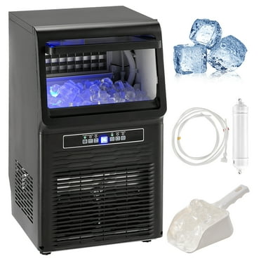 KFFKFF Commercial Ice Maker Freestanding Cabinet Machine 70lbs/24H 36 Ice Cubes
