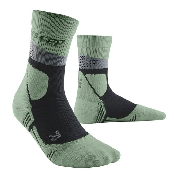 CEP Adult Male Hiking Max Cushion Mid Cut Compression Socks, Color: Gray/Mint, Size: III