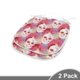 thumbnail image 2 of Coral Dining Chair Pad, Double Exposured Graphic Mexican Skull Bones and Exotic Creepy Dead with Plants, Water Resistant Pillow with Straps for Kitchen Seats, 2 Pieces Set, Multicolor, by Ambesonne, 2 of 5